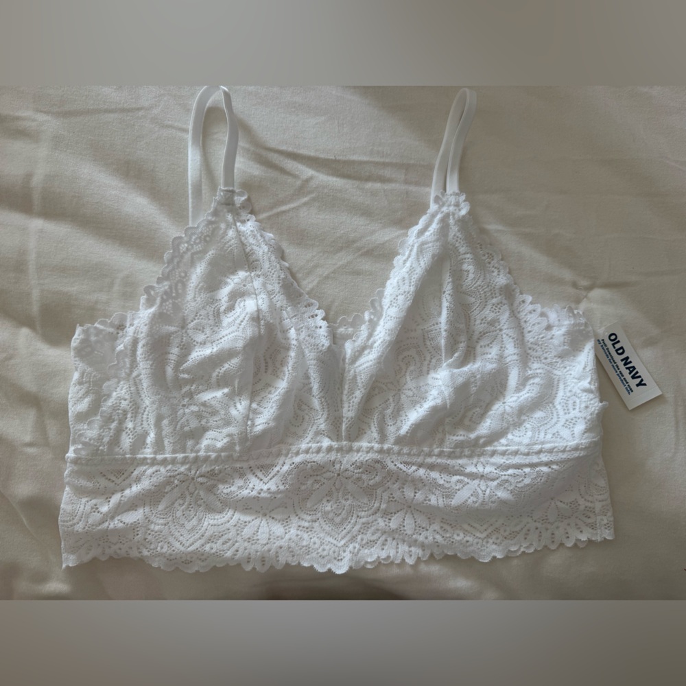 White Lace Longline Bralette NWT